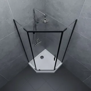 Душевой уголок Triton Дека Щ0000062933 100x100 см профиль чёрный стекло прозрачное